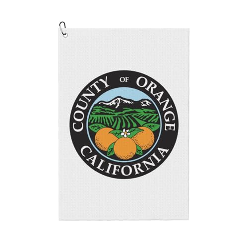 NAZIIQW Orange County Golf Towel with Carabiner 24