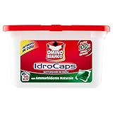 Omino Bianco - Idrocaps, Detersivo Lavatrice in Capsule con Ammorbidente Naturale, Pulito Senza Sprechi, 1 Confezione x 20 Caps