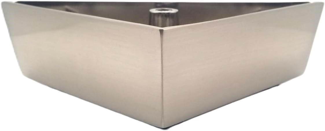 Metal Furniture Legs Sofa Feet Brushed Satin Nickel 2" H Triangle Legs for Sofa Chair Cabinet 2PC (2" Brushed Triangle Center Bolt)
