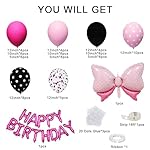 Pink Mouse Balloon Garland Arch Kit for Cartoon Mouse Theme Birthday Party Decorations Girl Kids, Rose Red Pink Black Bow Foil Balloons birthday Banners for Mouse Baby Shower Party Supplies - Image 2