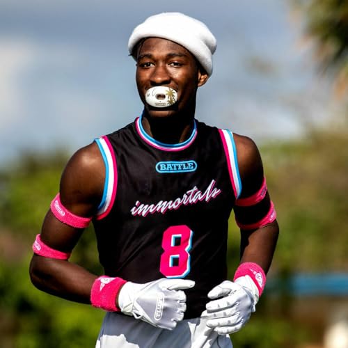Image of Battle Football Armbands - High-Performance Bands for Football Athletes - Includes 2 Bicep Bands - Ultra-Soft Material to Wick Away Sweat and Keep Hands Dry and Comfortable - Machine Washable