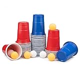 🎉【Extra starke Qualität】: Hochwertiges Polypropylen ist geschmacks- und harmlos für die Haut, der rote Partybecher ist stabiler als herkömmliche Plastikbecher, kann zusammengedrückt und gepresst werden, ist nicht leicht zu biegen, zu reißen oder umzukippen und verursacht nicht mehr Chaos, das eine hervorragende Erfahrung bringt