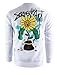 SCREENSHOT-F11352 Mens Urban Premium Streetwear Fleece Top - Varsity Graffiti Budybuilding Sunflower Street Fashion Crewneck Pullover Sweatshirt-White-Small