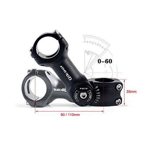 25.4 Bike Stem Adjustable 0-60 Degree Handlebar Riser Extender For Road Bike, Mountain Bike, Mtb, Bmx (Only Fit 1"/25.4Mm Handlebar) (25.4 X 110Mm) #TOP3