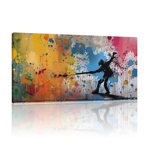 Toile murale Banksy grande pour habiller un grand mur vide sans cadre
