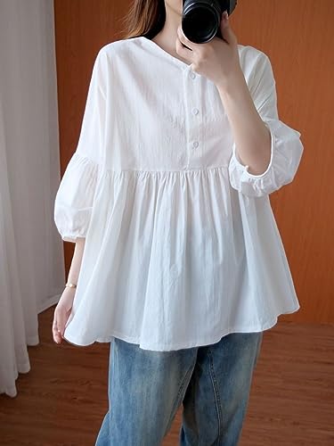 Chemises pour dames minces hauts amples col en v contre la chaleur - 5