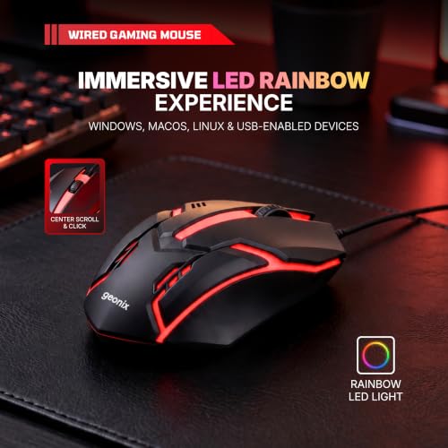 Amazon.in: Buy GEONIX Vigor R7 Wired Gaming Mouse with 1200 DPI, PVC Cable, 3 Buttons, Center Click, 1 Year Warranty (Black Red) Online at Low Prices in India | GEONIX Reviews &amp; Ratings — photo 6