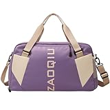 Bolsa De Mão Mala Viagem Academia Grande Avião Bordo 10kg Alça Ajustável Área Molhada Área Seca Compartimento Tênis (Roxo)
