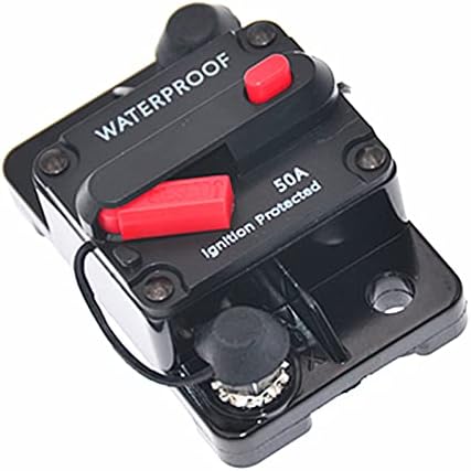 50 Amp Circuit Breaker Trolling with Manual Reset Car Marine Trolling Motors Boat ATV Manual Power Protect for Audio System Fuse 12V-48VDC Waterproof (50Amp)