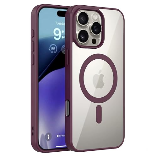 Image of amazon basics Back Case Cover for iPhone 16 Pro Max | Compatible for iPhone 16 Pro Max Back Cover | Scratch-Resistant Back Cover | Wine Red