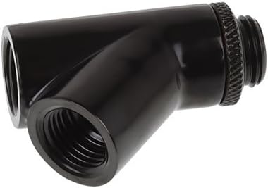 Alphacool Eiszapfen Y-Connector 45° Rotatable G1/4 Outer Thread to 2x G1/4 Inner Thread - Deep Black (17401)