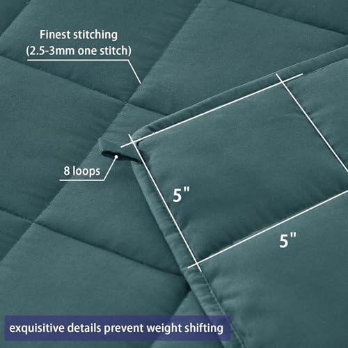 Image of yescool King Size Weighted Blanket for Adults (20 lbs, 80 inch x 87 inch, Teal) Cooling Heavy Blanket for Sleeping Perfect for 190-210 lbs, Breathable Blanket for Adults & Couple All Season, Machine Washable