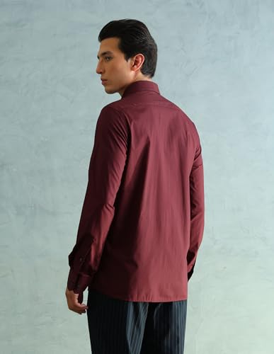 Image of Arrow Slim Fit Mens Formal Shirt - 100% Cotton, Breathable & Comfortable, Full Sleeves Shirts for Men