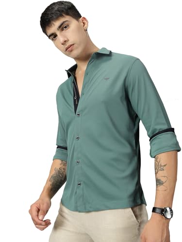 Image of STELLERS Men's Premium Full Sleeve Shirt | Feather Touch Feel| Regular Fit| Odour Resistant| Anti-Static| Wrinkle Free| Quick Dry | Stretchable| Lightweight| Sweat-Proof