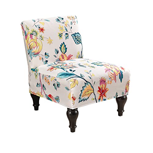Image of Eco-Ancheng Armless Chair Slipcover Removable Armless Accent Chairs Covers Washable Armless Slipper Chair Slipcover Printed Armless Chair Furniture Protector Covers for Living Dining Room Hotel