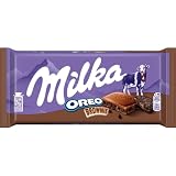 Milka Oreo Brownie Tableta de Chocolate con Leche de los Alpes con Trozos de Galleta Oreo con Textura de Bizcocho de Chocolate Brownie 100 g
