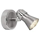BRILLIANT Lampe Sanny LED Wandspot eisen/chrom | 1x LED-PAR51, GU10, 3W LED-Reflektorlampe inklusive, (250lm, 3000K) | Skala A++ bis E | Kopf schwenkbar