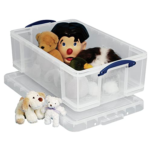 Really Useful Kunststoff-Aufbewahrungsbox leicht robust stapelbar 50 Liter 440 x 710 x 230 mm transparent