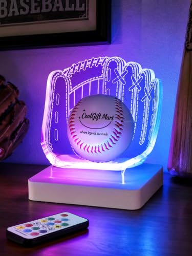 Image of CoolGift Mart Baseball Display Holder, Baseball Gift for Men Boy(WhiteBase)