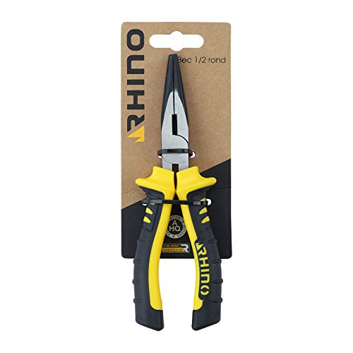 RHINO, Half Round Nose Pliers 160 mm Universal, Made of high Quality Steel, Length 160 mm, Dual-Material Handle