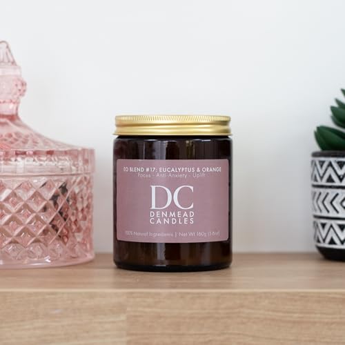Eucalyptus & Orange Essential Oil Candle for Aromatherapy | Denmead Candles Blend 17 Focus - All Natural Candle, Non-Toxic, Chemical-Free, Hand-Poured, 160g - Image 5
