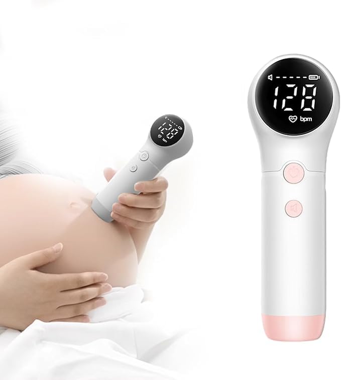 Image of Fetal Doppler Smart Noise Reduction & Heartbeat Detection Machine with in-Built Speaker for Home and Clinic Use | Handheld Doppler with Speaker, LCD Display | Pocket Size (Pink)