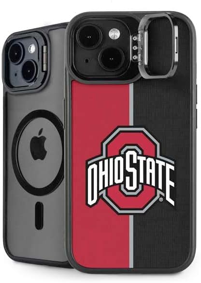 Skinit Kickstand Phone Case Compatible with iPhone 13 - Officially Licensed Ohio State University OSU Black Design