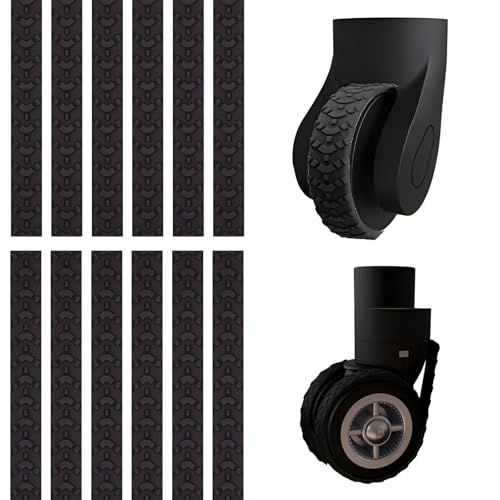 12 Pcs Silicone Luggage Wheel Covers, Silent Noise Reduction Luggage Wheel Covers(black)