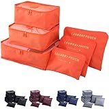 Kit Organizador de Mala Para Viagem Bolsa De Armazenamento Necessaire Organizadora Marca Calmfy (Salmão)