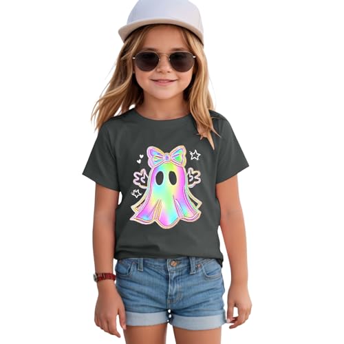 Girls Halloween Shirt Ghost Short Sleeve Tees - image 3