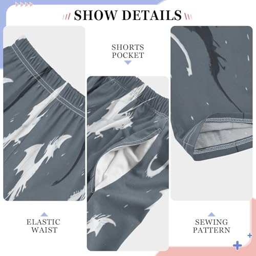 White Black Dragons Pajama Pants Soft PJ Bottoms Lounge Pants for Sleepwear Sport Size 6–14 Years4