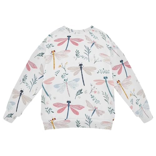 JUNZAN Cute Dragonfly White Little Girls Hoodie Sweatshirt Long Sleeve Hoodies for Girls Party 4T2