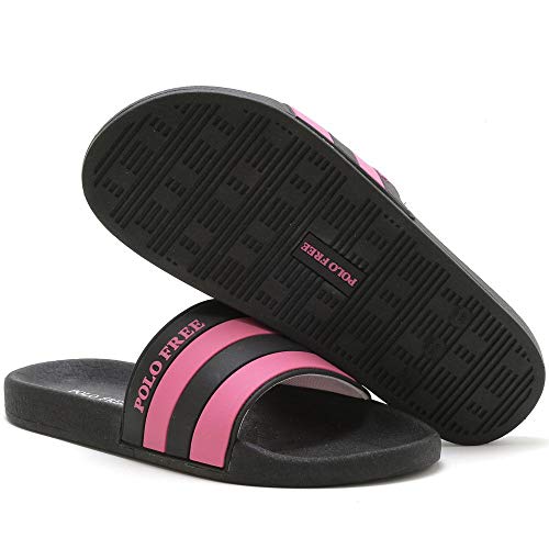 Chinelo Feminino Slide FJ Preto e Pink 33