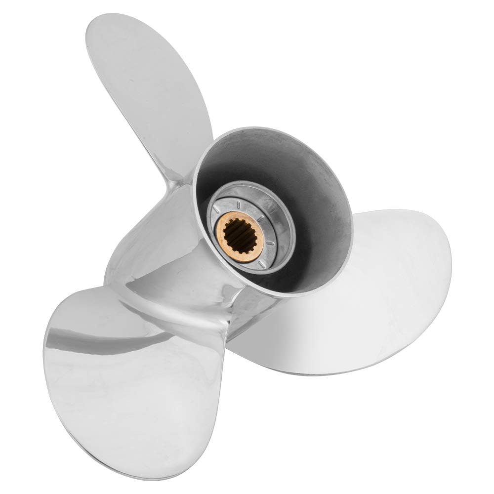 VIF 13 1/4 x 17 Boat Propeller for Yamaha Engines OEM Upgrade Stainless Steel Outboard Motors 60/70/75/80/85/90/100/115 HP 15 Tooth, RH,14p 15p 17p 19p 21p (13 1/4 x 17)