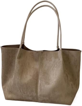 Womens Suede Tote Bag - Large Capacity Commuter Shopper for Work, Travel & Daily Use