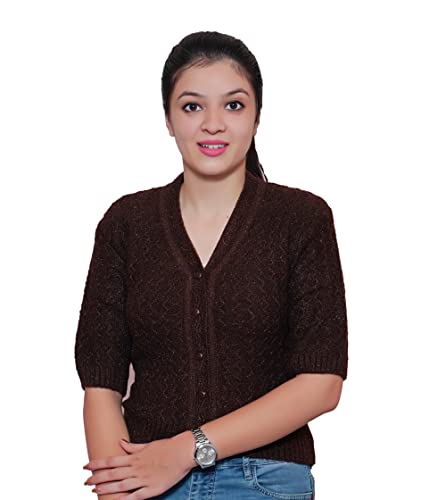 Image of Women's Hosiery Woolen Solid Half Sleeve Sweater Blouse
