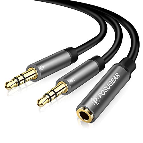 POSUGEAR Audio Y Splitter adapter, 3,5 mm aansluiting op dubbele 3,5 mm jack (headset en microfoon) audio splitter kabel… - Image 8