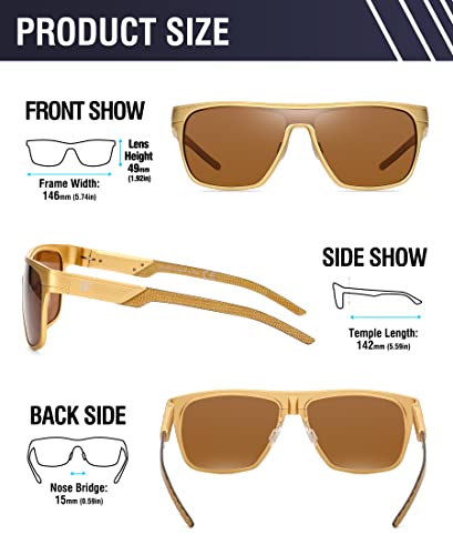 Image of DUCO Square Polarized Sunglasses for Men Women Large Flat Top Shield Sun Glasses UV400 Protection Carbon Fiber Shades DC8230