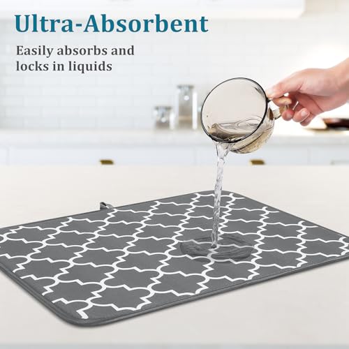 Roomhacks MPNRH0006-0M Dish Drying Mat, 2 Pack Super Absorbent Microfiber Dish Drying Mats thumb #3