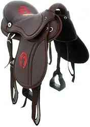 Sela Australiana Marrom De Arco Com Bordado Mangalarga Completa 16 Polegadas