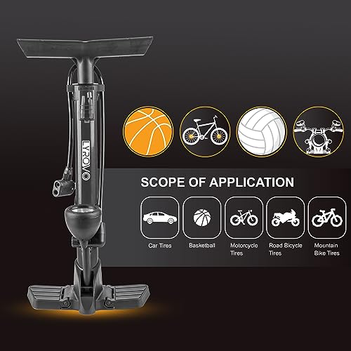 Lyrovo 160 PSI Portable Hand Pump Air Tyre Inflator Car Bike and Cycle (Black) 3 41ifP4cU86L