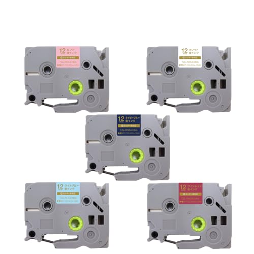 �u���U�[�p �s�[�^�b�` �݊� �e�[�v�J�[�g���b�W ���{�� 12���� 5�F�Z�b�g R234WG(�z���C�g�E������) RW34RG(���C�����b�h�E������) RN34NZ(�l�C�r�[�u���[�E������) RE34PG(�s���N�E������) RL34BG(���C�g�u���[�E����