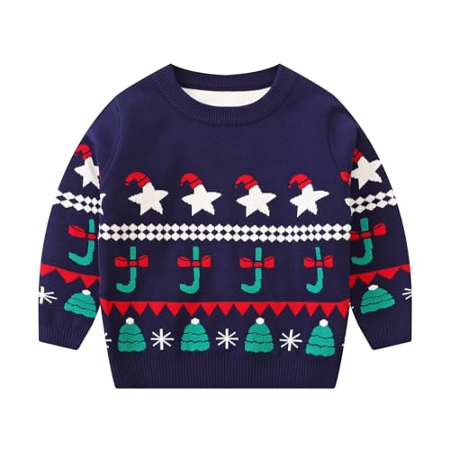 Christmas Sweater for Toddler Boys Girls Knitted Long Sleeve Crewneck Pullover Sweaters Fall Winter Xmas