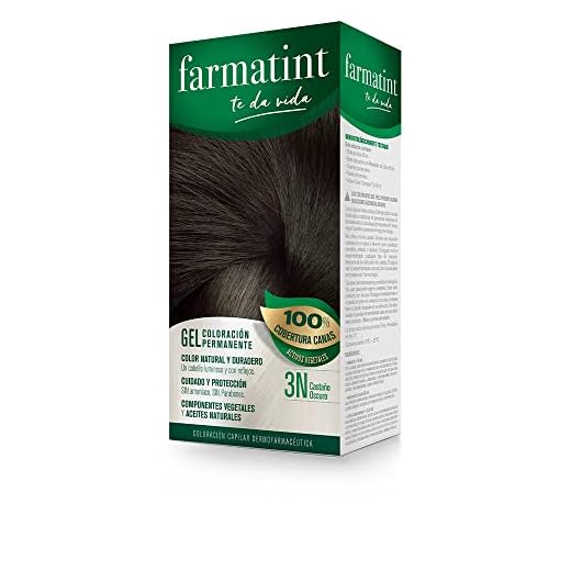 Farmatint Gel 3N Castaño Oscuro | Color natural y duradero | Componentes vegetales y aceites naturales | Sin amoníaco | Sin parabenos | Dermatológicamente testado, 1