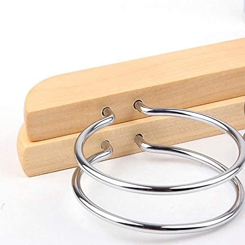 Clothes Hangers Stylish Wood Closet Organizer Rack with Chrome Hanger for Silk Scarf Ties and Belt Log Color Wooden Ring Tie Scarf Hanger (Color : Retro Color) Hanger