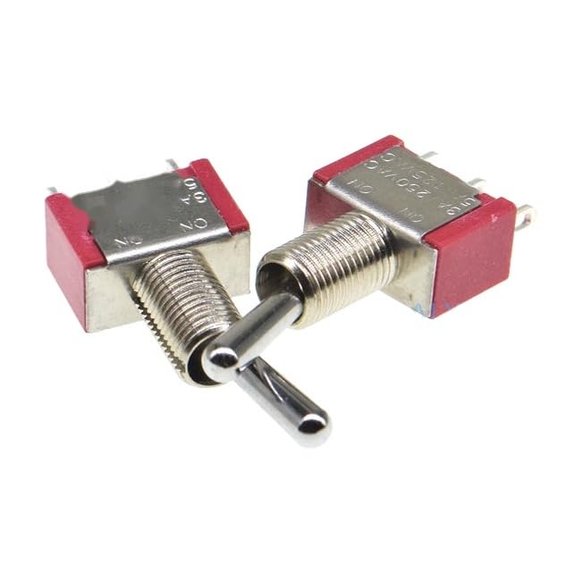 2PCS SH T80-T T8013-SEBQ Locking Lever 3Pin 2Position ON-ON SPDT Toggle Switch Rocker Switch 6mm 3A/250VAC Self Locking