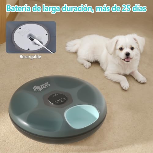 Miniatura 5 de Ownpets Comedero Automático Para Gatos Y Perros, Dos Paquetes De Hielo Para Mantener Comida Fresca, Temporizador Programable, 6 Comidas, Alimentación Usb, Para Comida Seca Y Húmeda, Negro