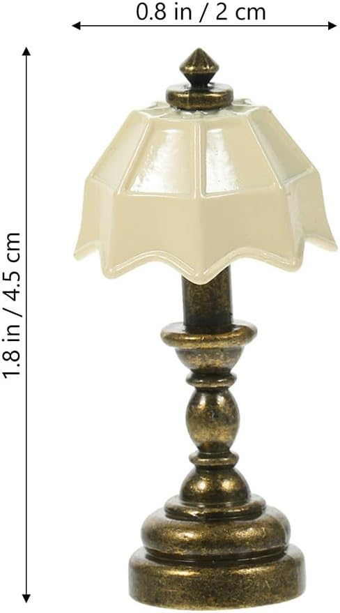 LOGOFUN 3pcs Miniature Lamp Dollhouse 1: 12 Scale Mini Table Light Model Tiny Floor Lamps for Micro Landscape Furniture Accessories