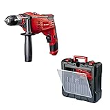 Einhell Pack taladro percutor eléctrico con cable - TC-ID 1000 Kit - con guía para espigar kwb - 1010W, 15 piezas de perforación:1 puntera, 1 hoja de sierra, 1 rascador, 1 placa de lijado, 1 bolsillo