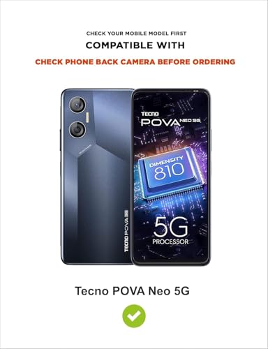 Image of COVERBLACK Soft Rubber Silicon Clear Back Cover Compatible Model for Tecno Pova Neo 5G - Transparent
